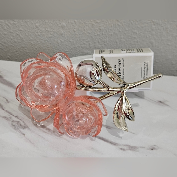 NEW Magnolia Rose Wallflower Flower Plug Pink & Gold - Bath and Body Works NWT - Picture 3 of 4